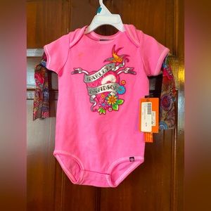 Harley Davidson infant one piece !  Super cute !  Tatoo sleeves !